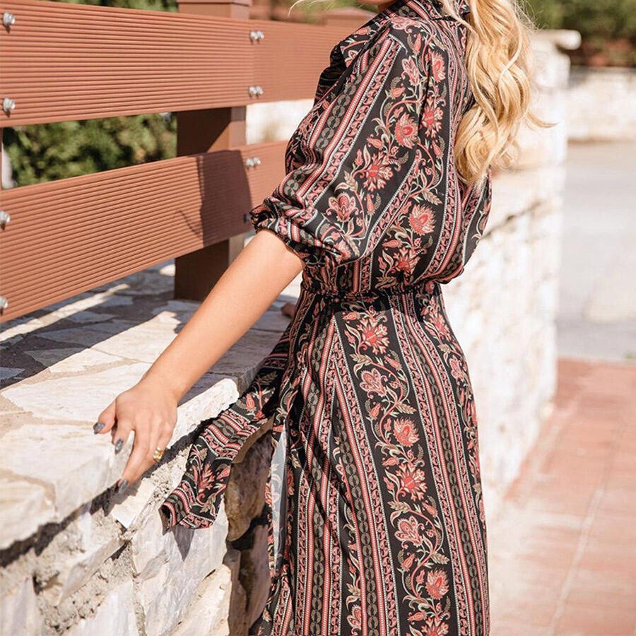 Bohemia Printed Slit Dress