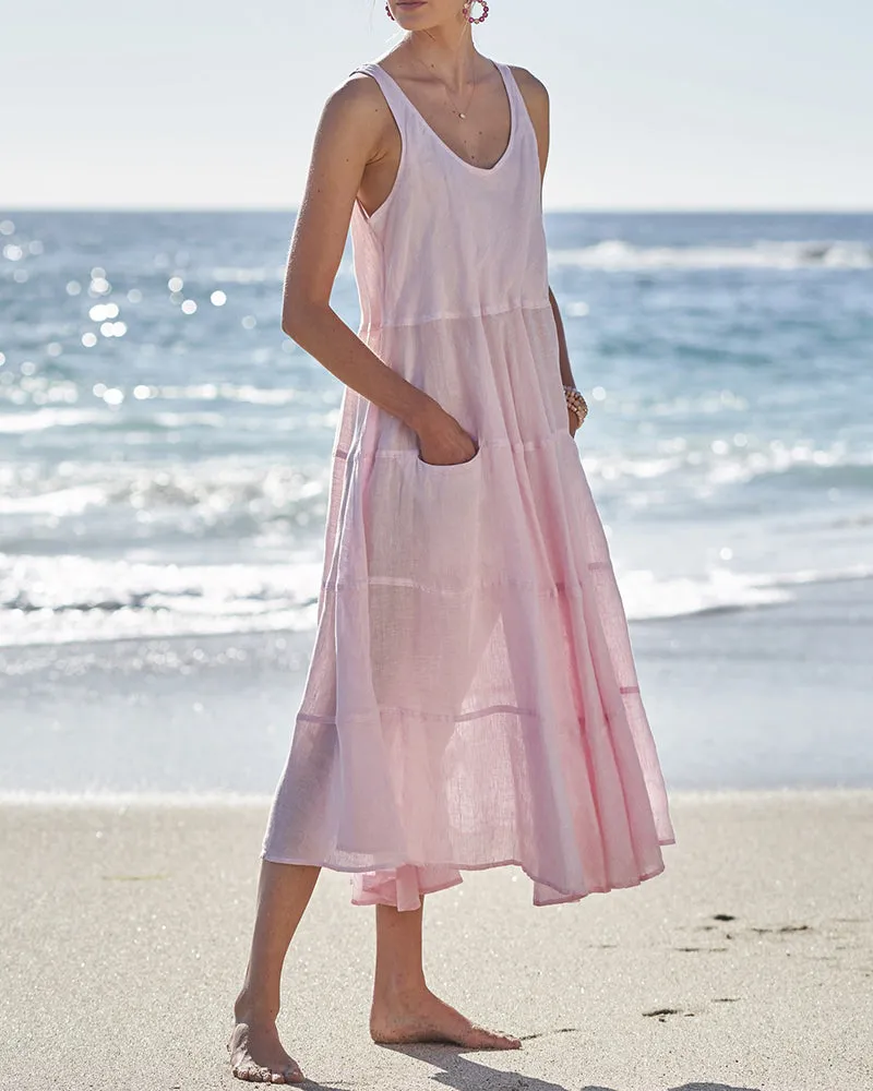 SHARI CHAMBRAY LINEN DRESS