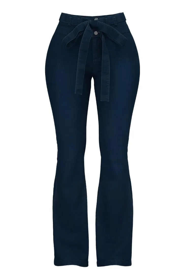 Midiross 90s Vintage Tie Waist Butt Lifting Flare Jeans