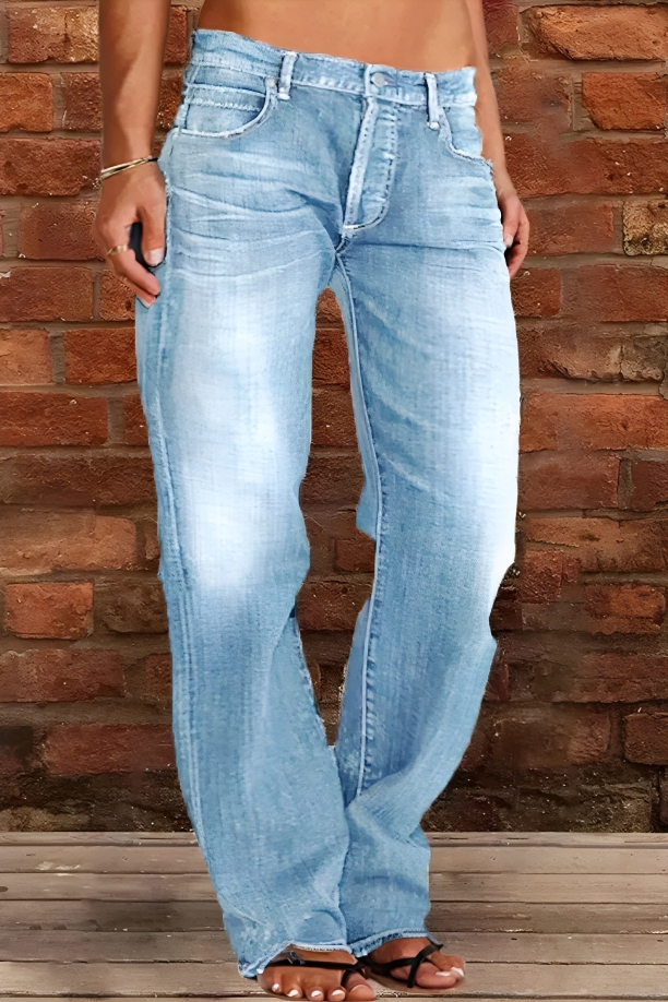 Midiross Ripped/Normal Low Waist Straight Leg Jeans(BUY 2 FREE SHIPPING)