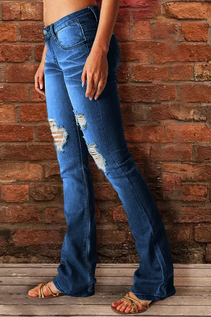 Midiross Vintage Ripped Low Waist Jeans