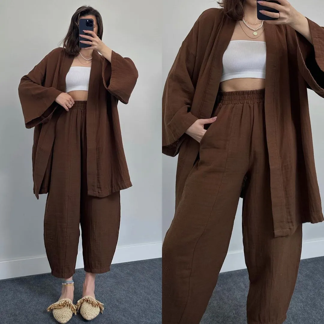 COMFORTABLE LOOSE KIMONO SET