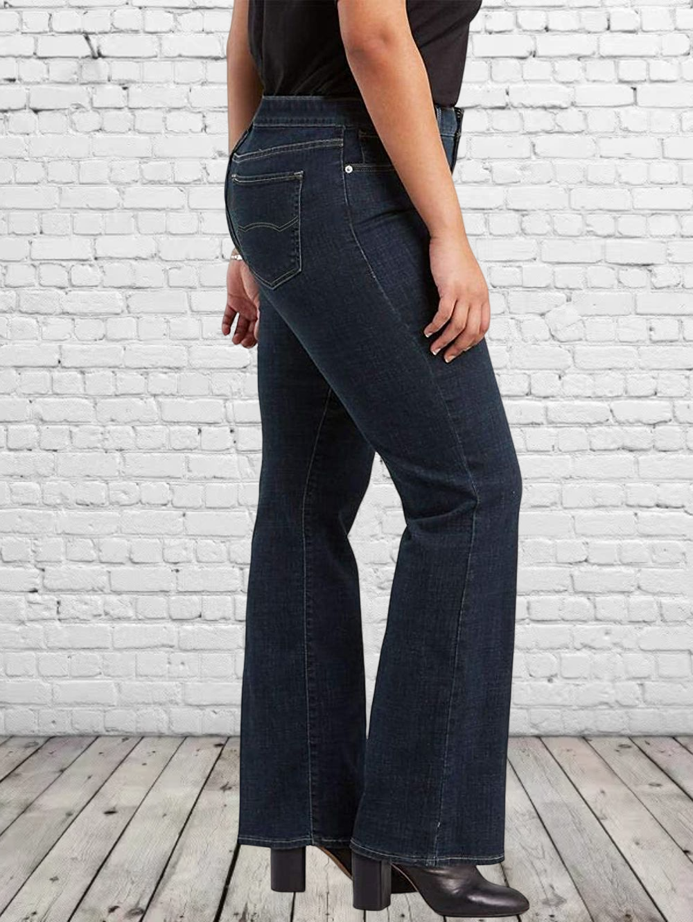 Midiross Women's Classic Mid Rise Bootcut Jeans