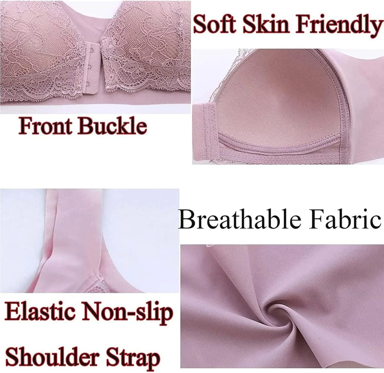 🔥🔥🔥🔥Women's Basic Solid Lace Wireless Push Up Bra