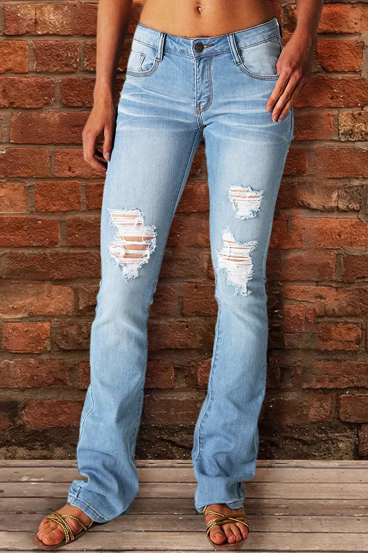 Midiross Vintage Ripped Low Waist Jeans