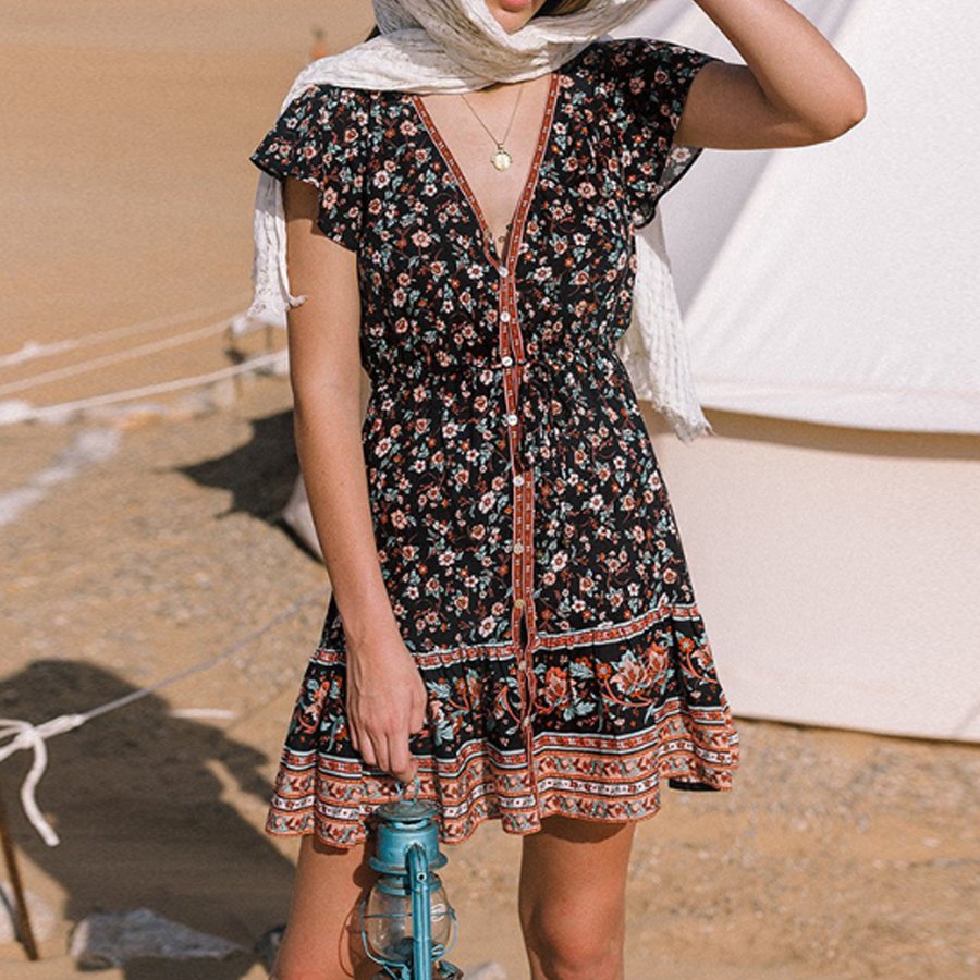 Ladies Western Vintage Casual Dress