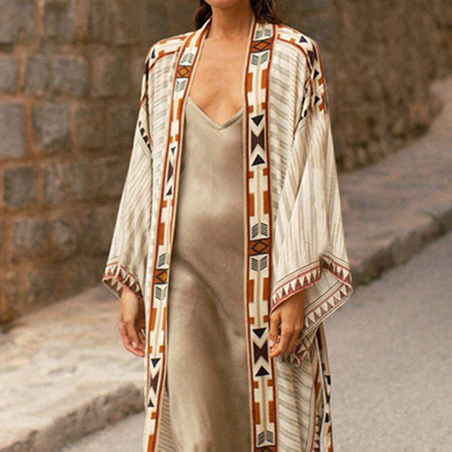 Ladies Vintage Western Print Cardigan
