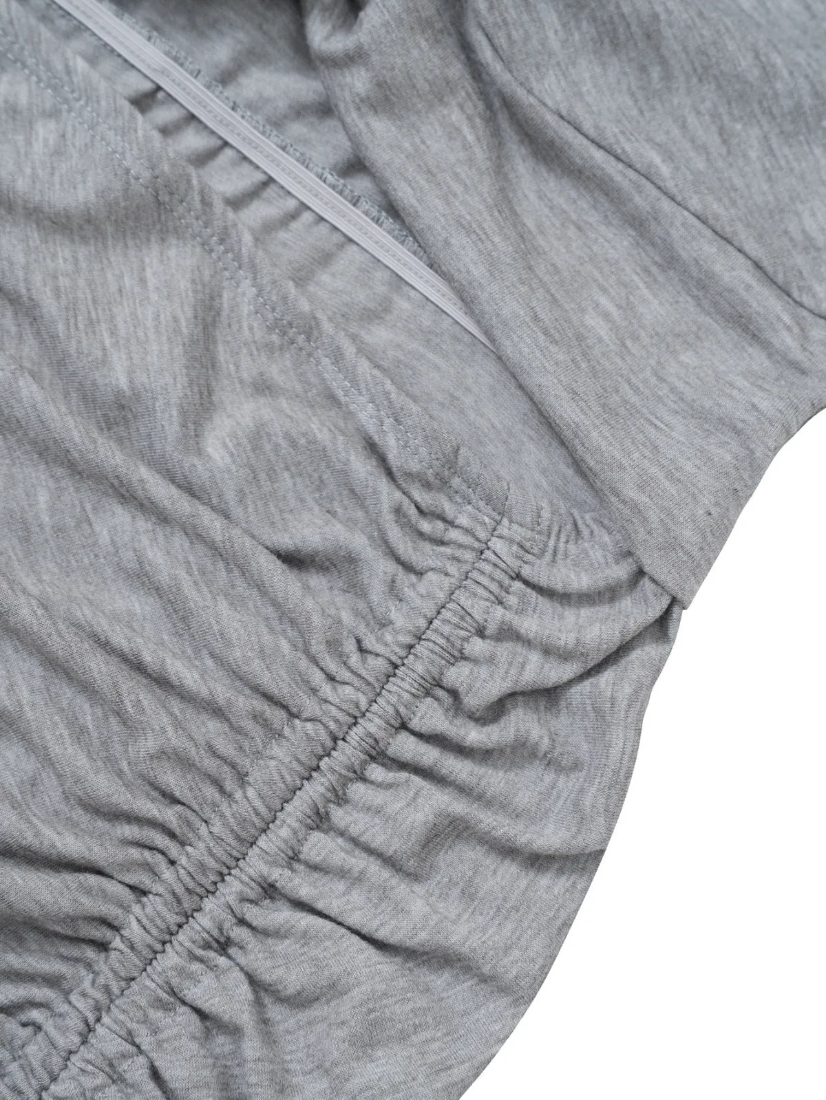 ROUND NECK SOLID COLOR TWISTED ROUCHING DRAWSTRING MAXI DRESS