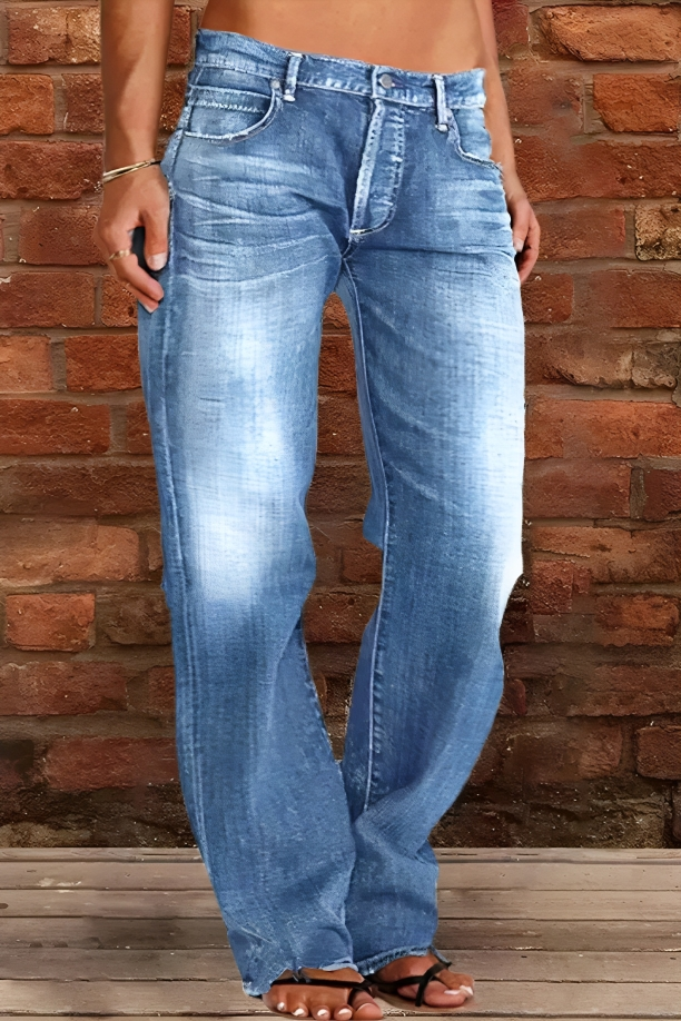 Midiross Ripped/Normal Low Waist Straight Leg Jeans(BUY 2 FREE SHIPPING)
