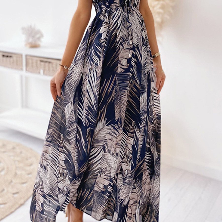 Women's Bohemian V-Neck Print Dress