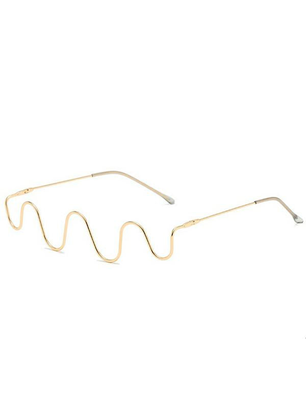 Alloy Half Rim No Lens Glasses