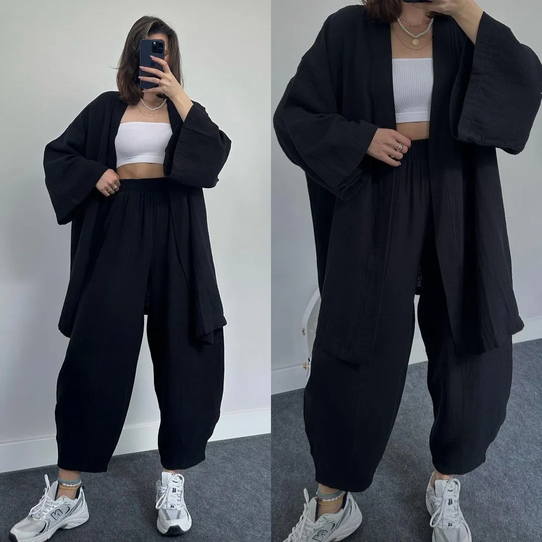 COMFORTABLE LOOSE KIMONO SET