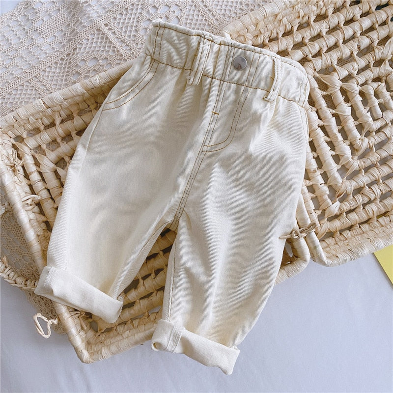 2023 spring new high waist baby jeans