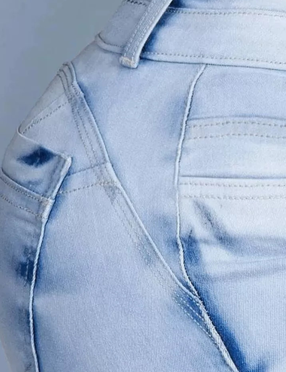 Button Front Butt Lifting Flare Jeans