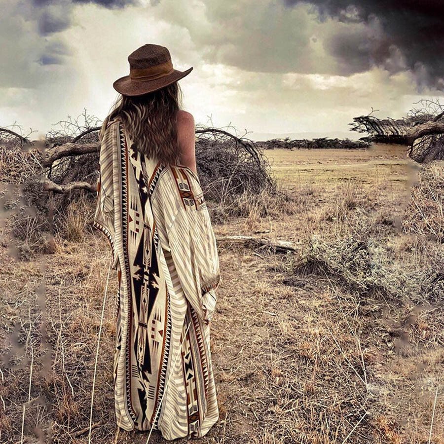 Ladies Vintage Western Print Cardigan