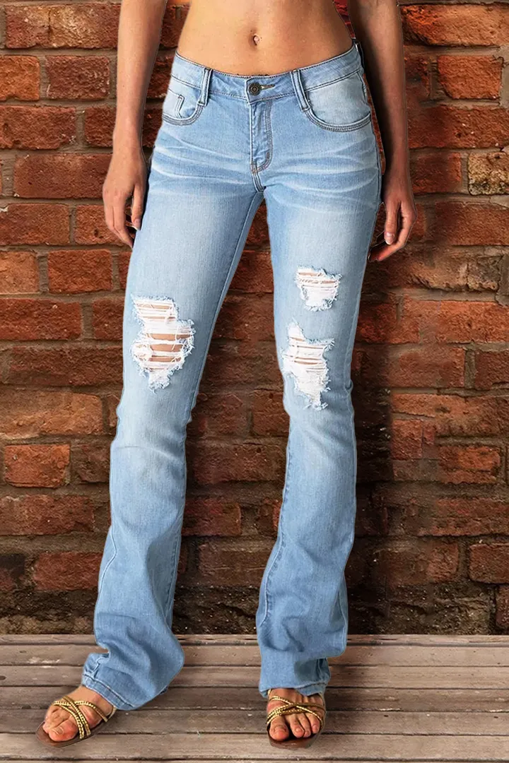 Midiross Vintage Ripped Low Waist Jeans