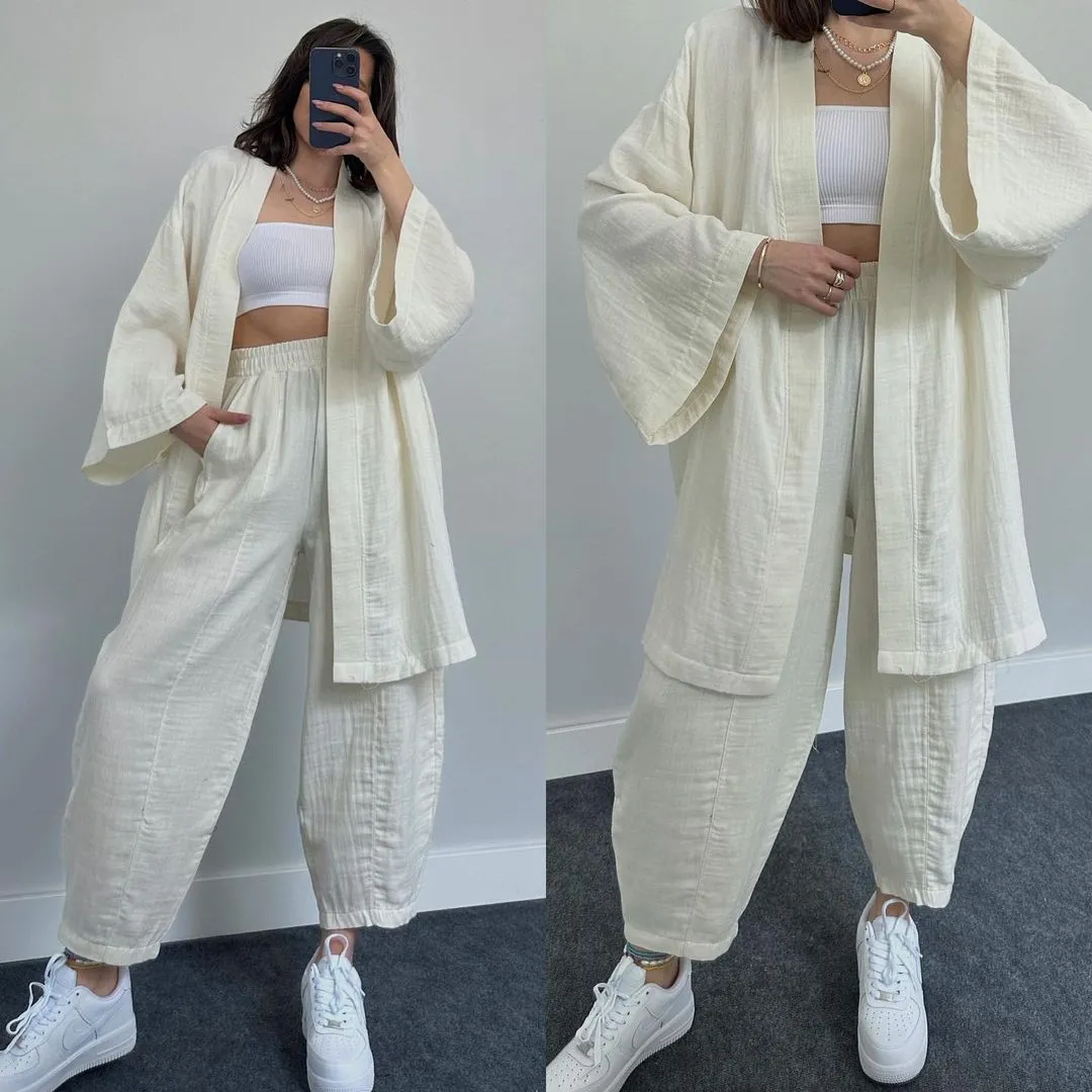 COMFORTABLE LOOSE KIMONO SET