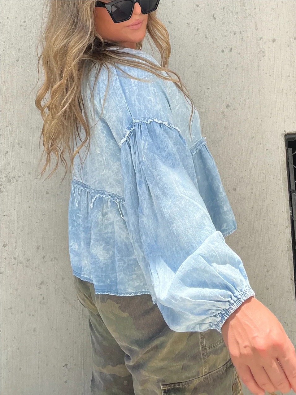 2023 SUMMER SALE-WOMEN'S WASHED TENCEL BABY DOLL TOP (BUY 2 FREE SHIPPING)