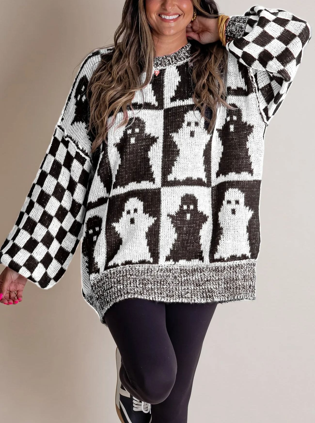 Hot Sale-Halloween Checkered Sweater-SPOOKY SEASON (Buy 2 Free Shipping)