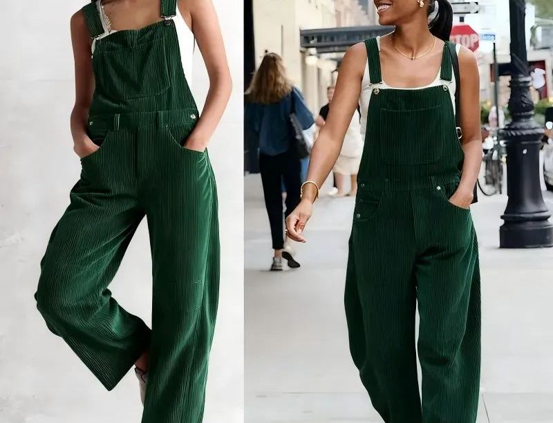 Women's wide-leg corduroy overalls, adjustable jumpsuit with pockets(BUY 2 FREE SHIPPING)