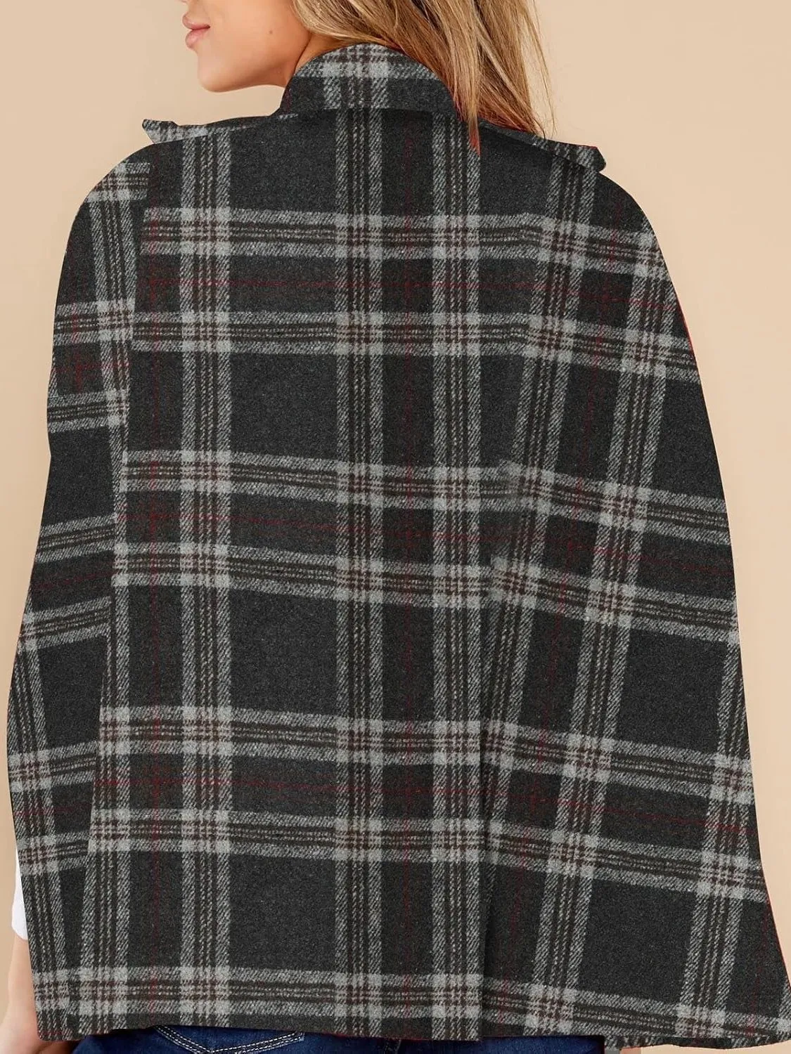Women's Plaid Winter Cape Coat(buy 2 free shipping)
