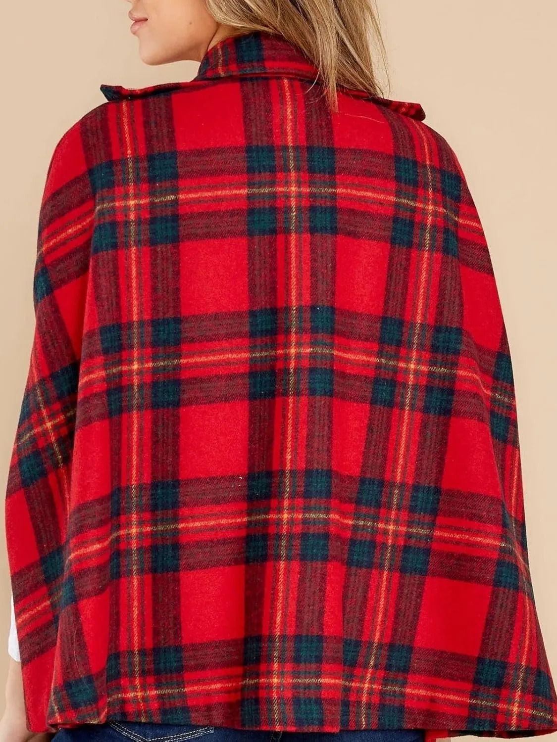 Women's Plaid Winter Cape Coat(buy 2 free shipping)