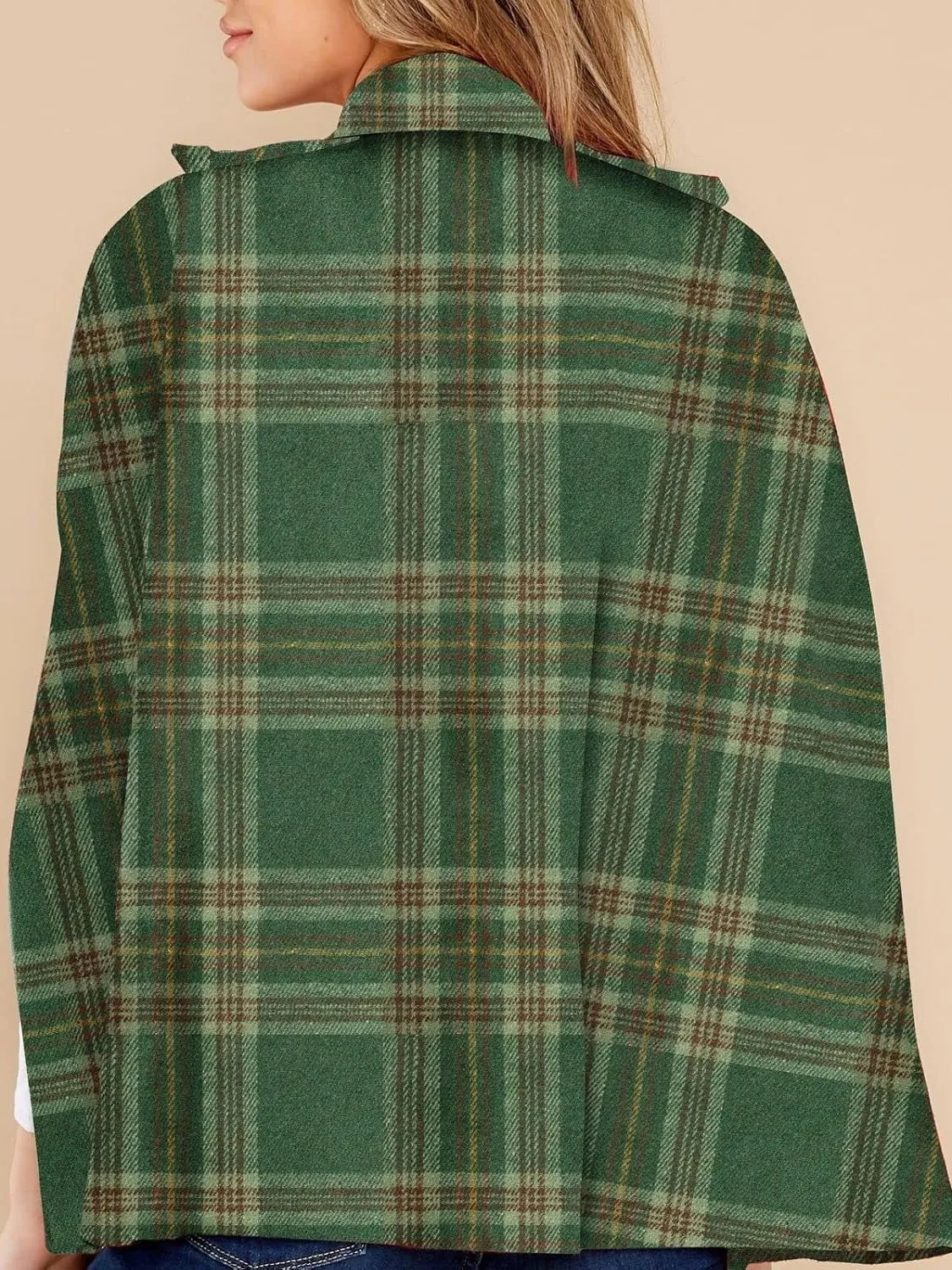 Women's Plaid Winter Cape Coat(buy 2 free shipping)