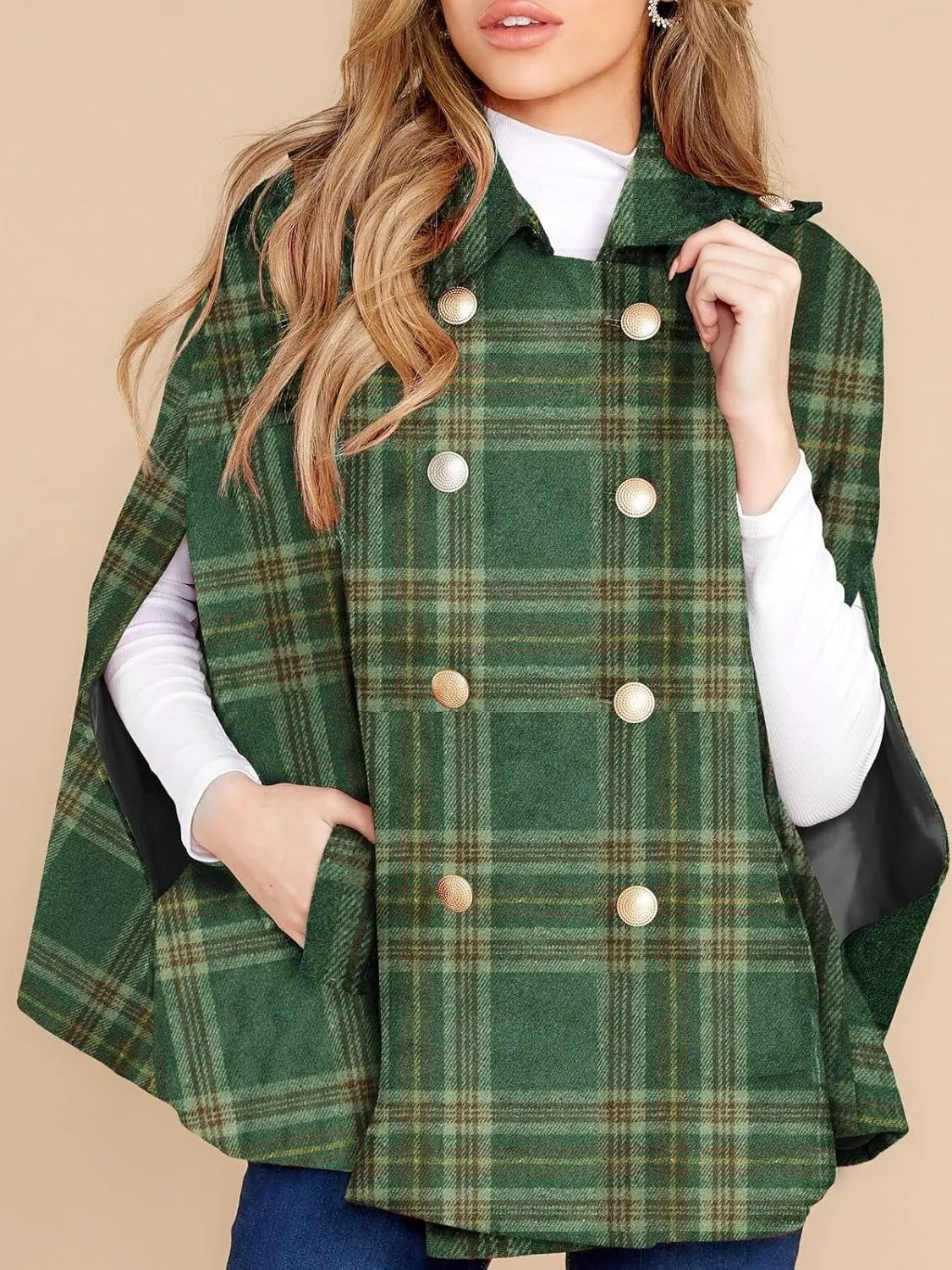 Women's Plaid Winter Cape Coat(buy 2 free shipping)