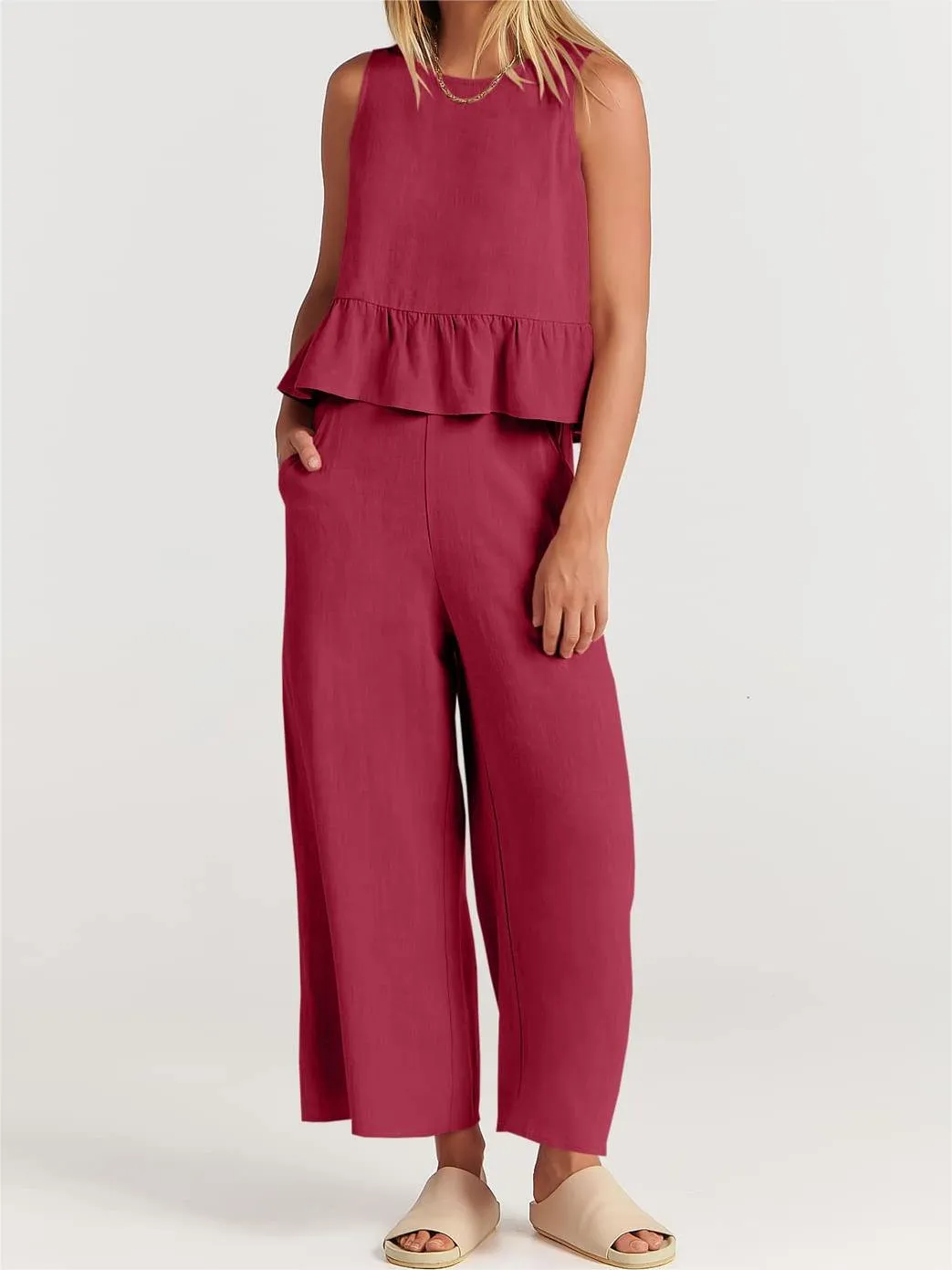 2023 WOMEN'S CASUAL 2 PIECE OUTFIT WITH POCKETS