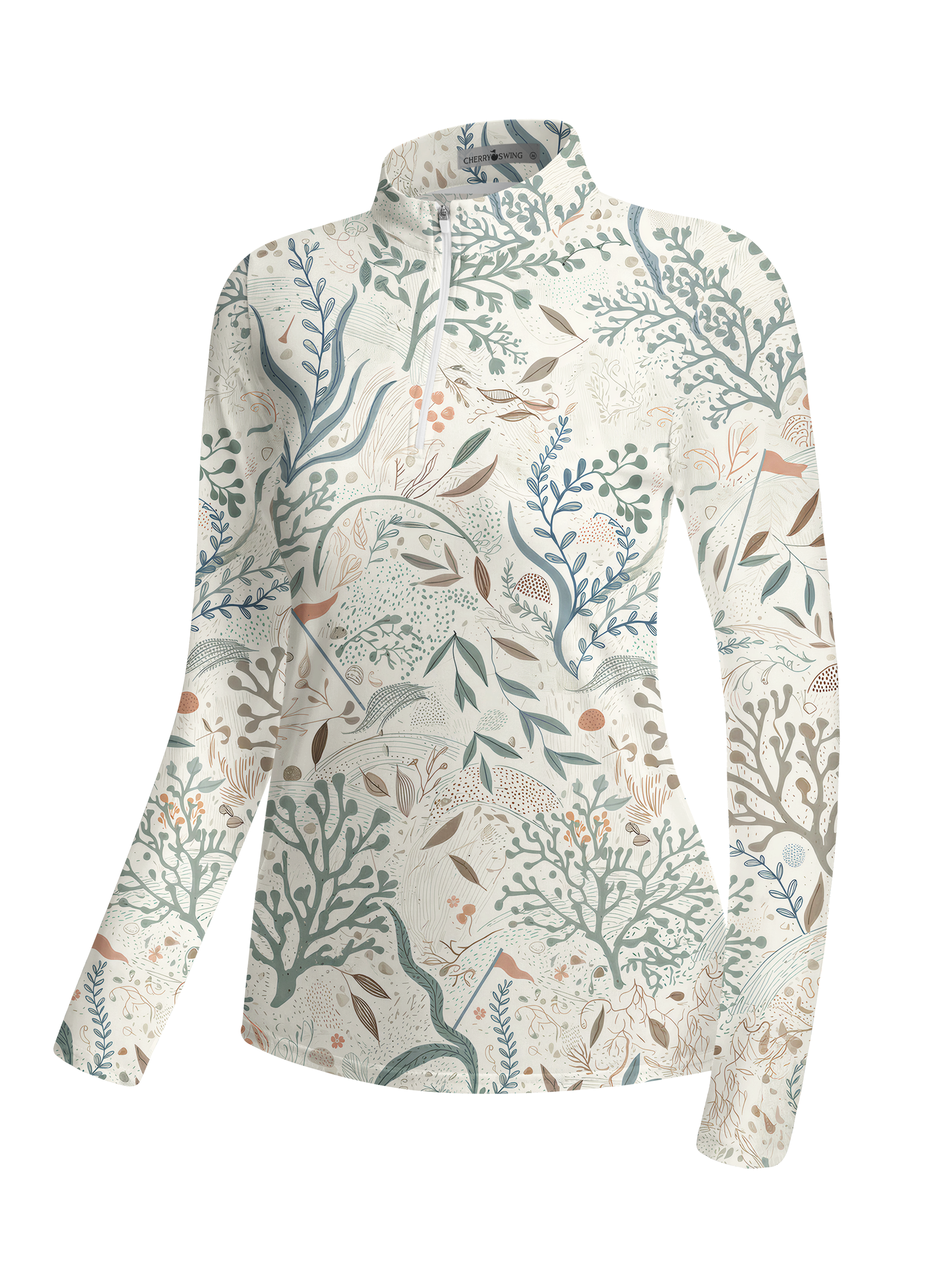 Cherryswing Women's Nordic Botanical Long Sleeve Golf Shirt
