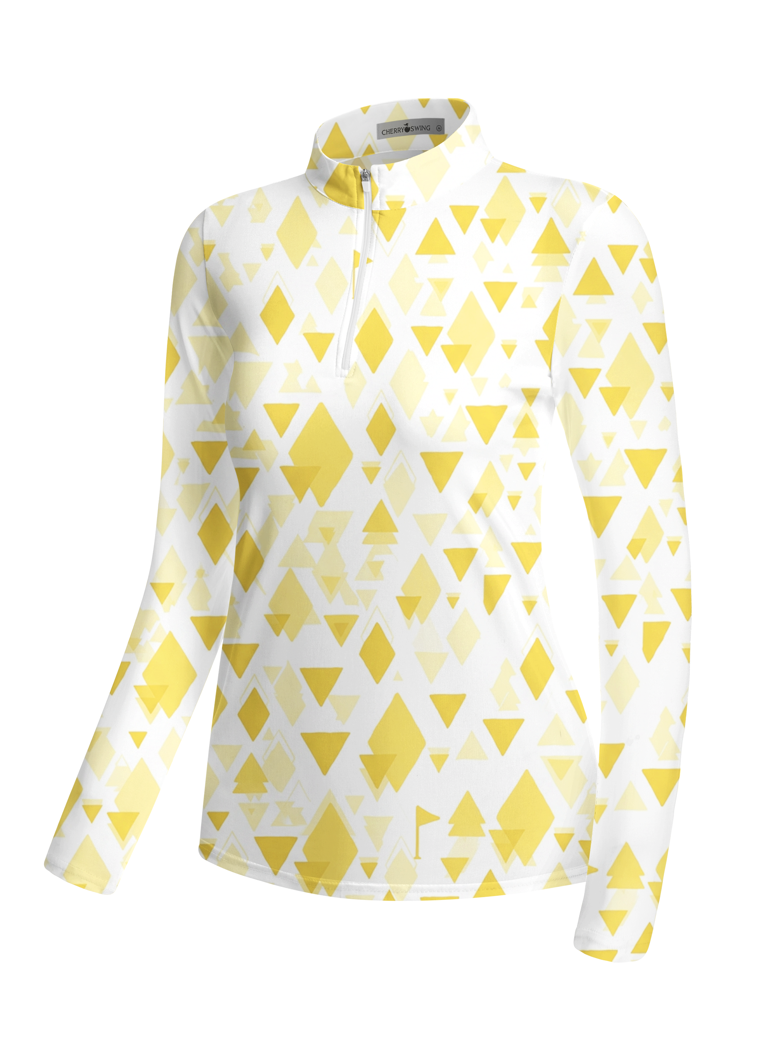 Cherryswing Women's Geometric Triangle Long Sleeve Golf Shirt