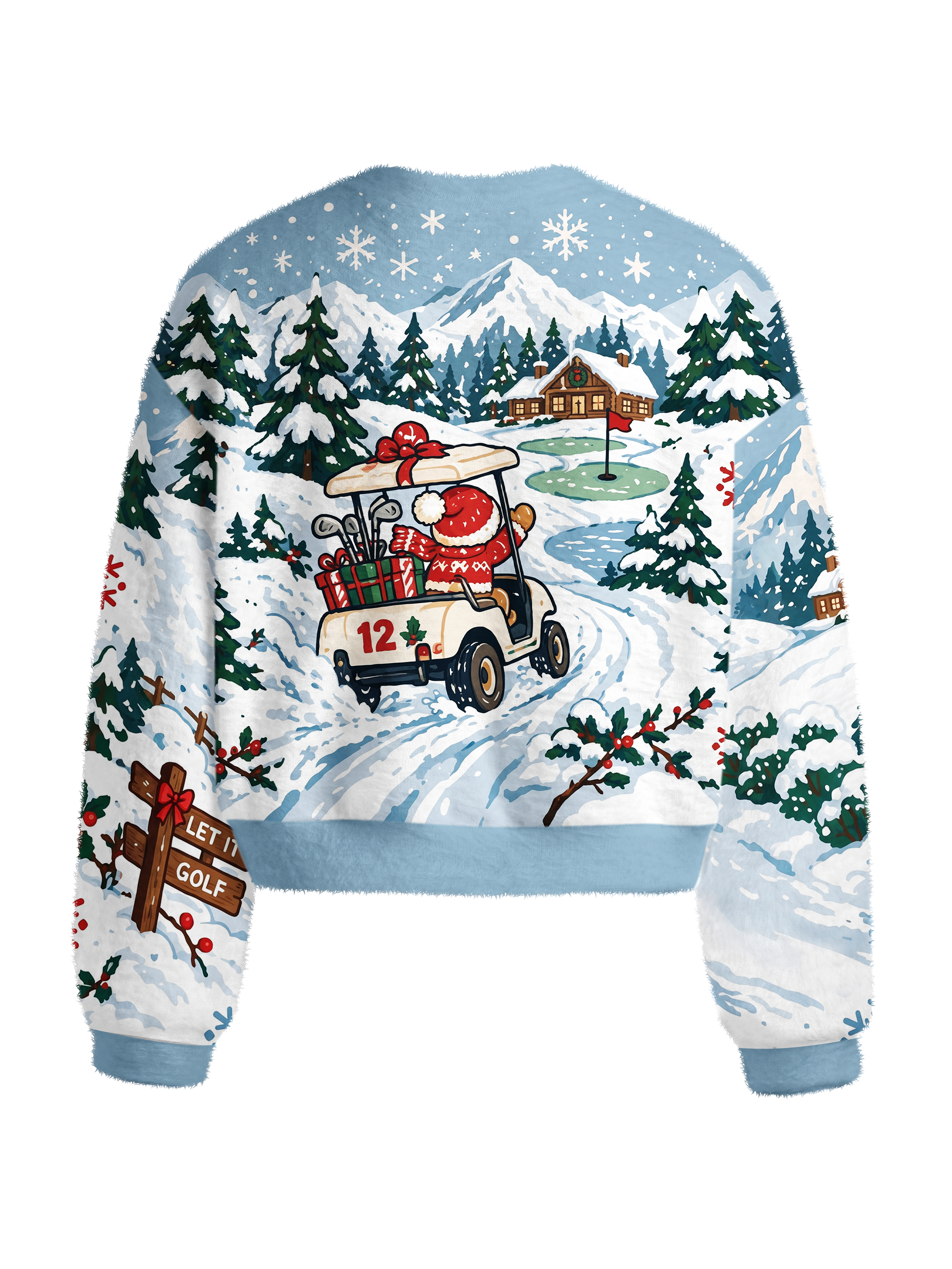 Cherryswing Women's Gingerbread Fuzzy Knit Golf Sweater