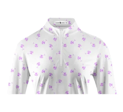 Cherryswing Women's 1/4 Zip Long Sleeve Golf Polo Shirt