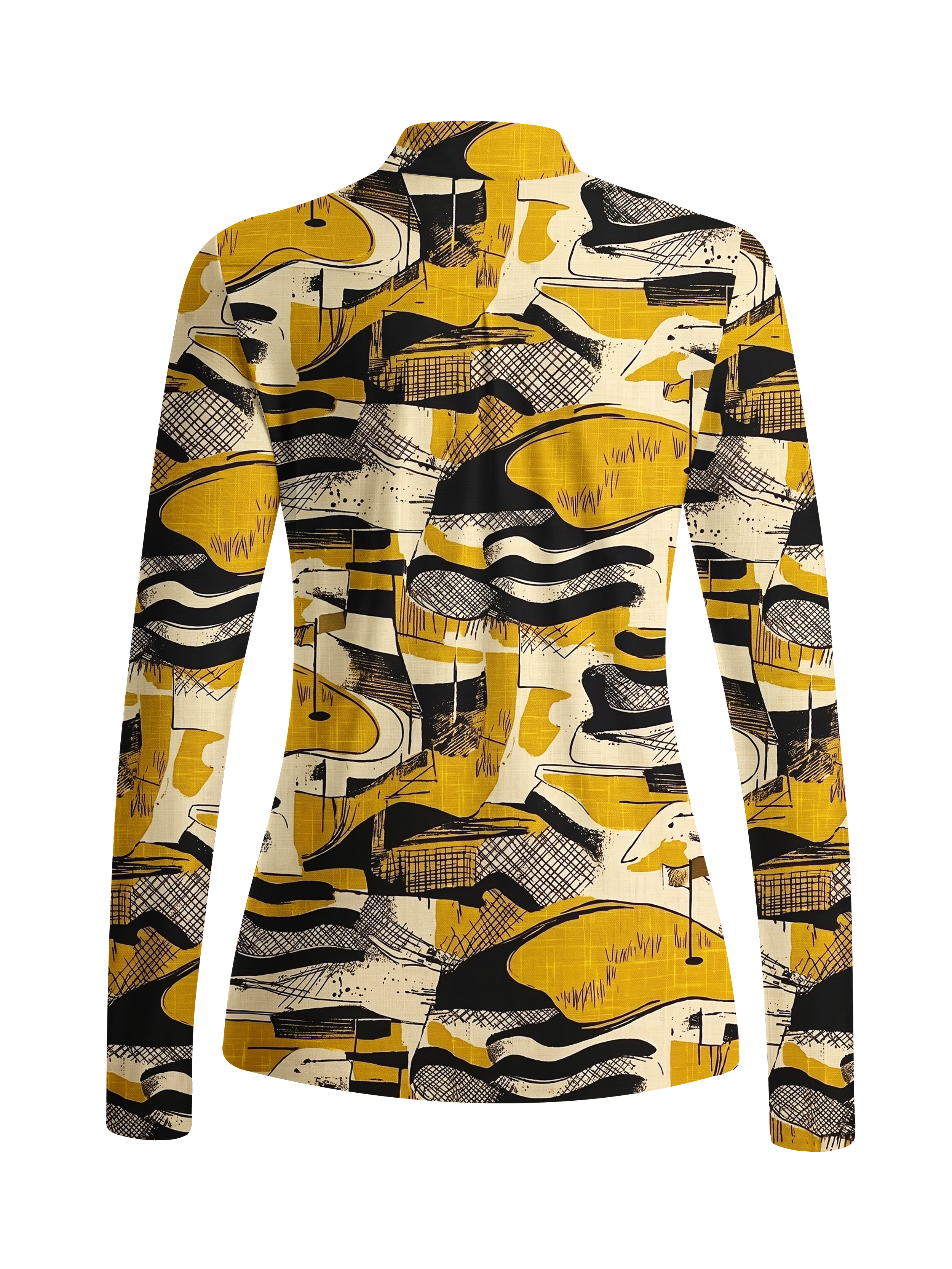 Cherryswing Women's Abstract Golf Course Long Sleeve Golf Shirt