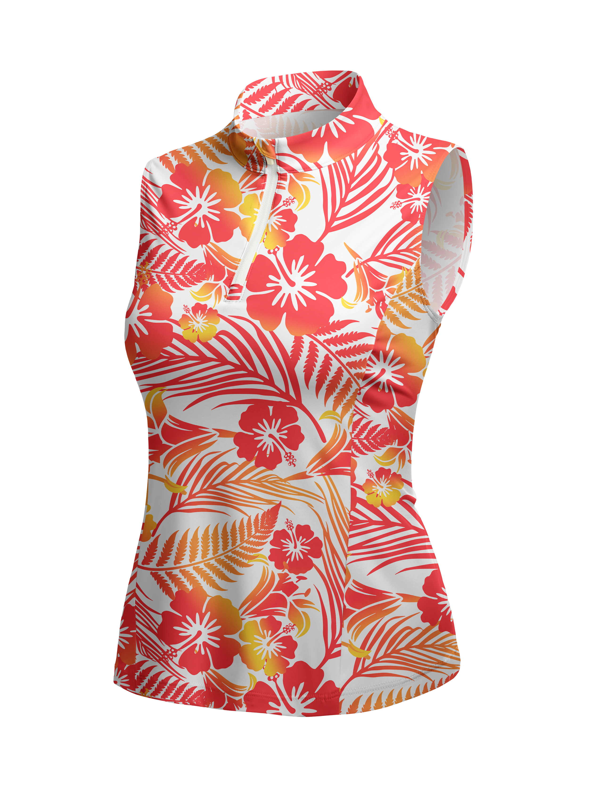 Cherryswing Women's Tropical Blossom Sleeveless Golf Shirt