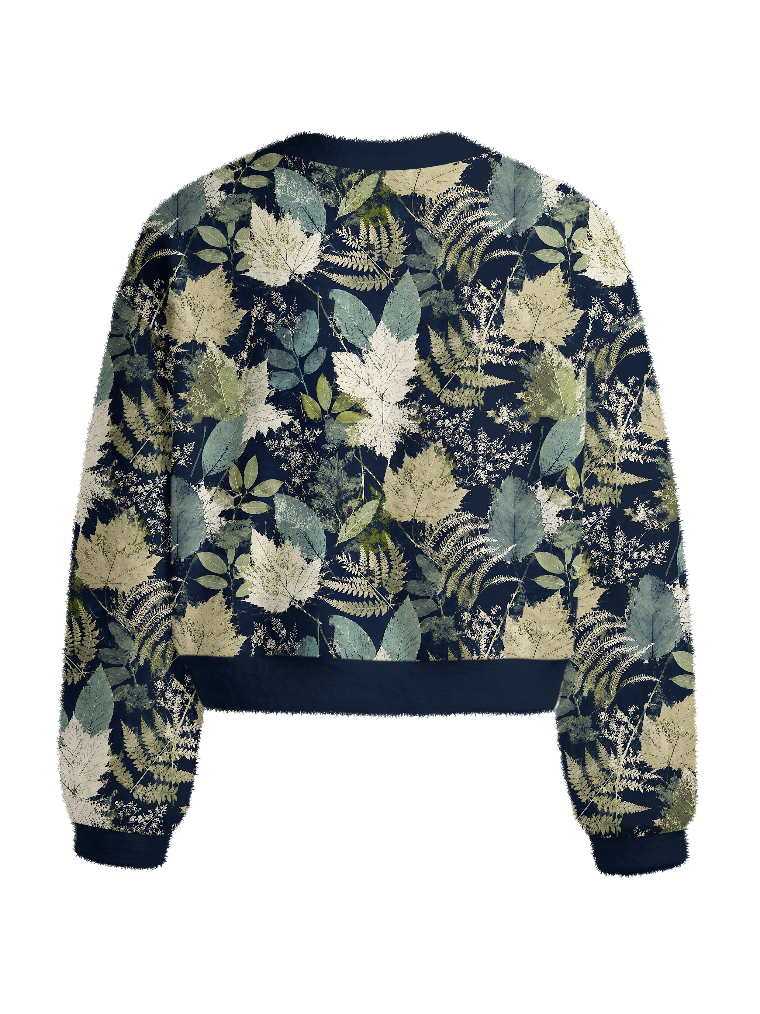 Cherryswing Women's Botanical Specimen Fuzzy Knit Golf Sweater