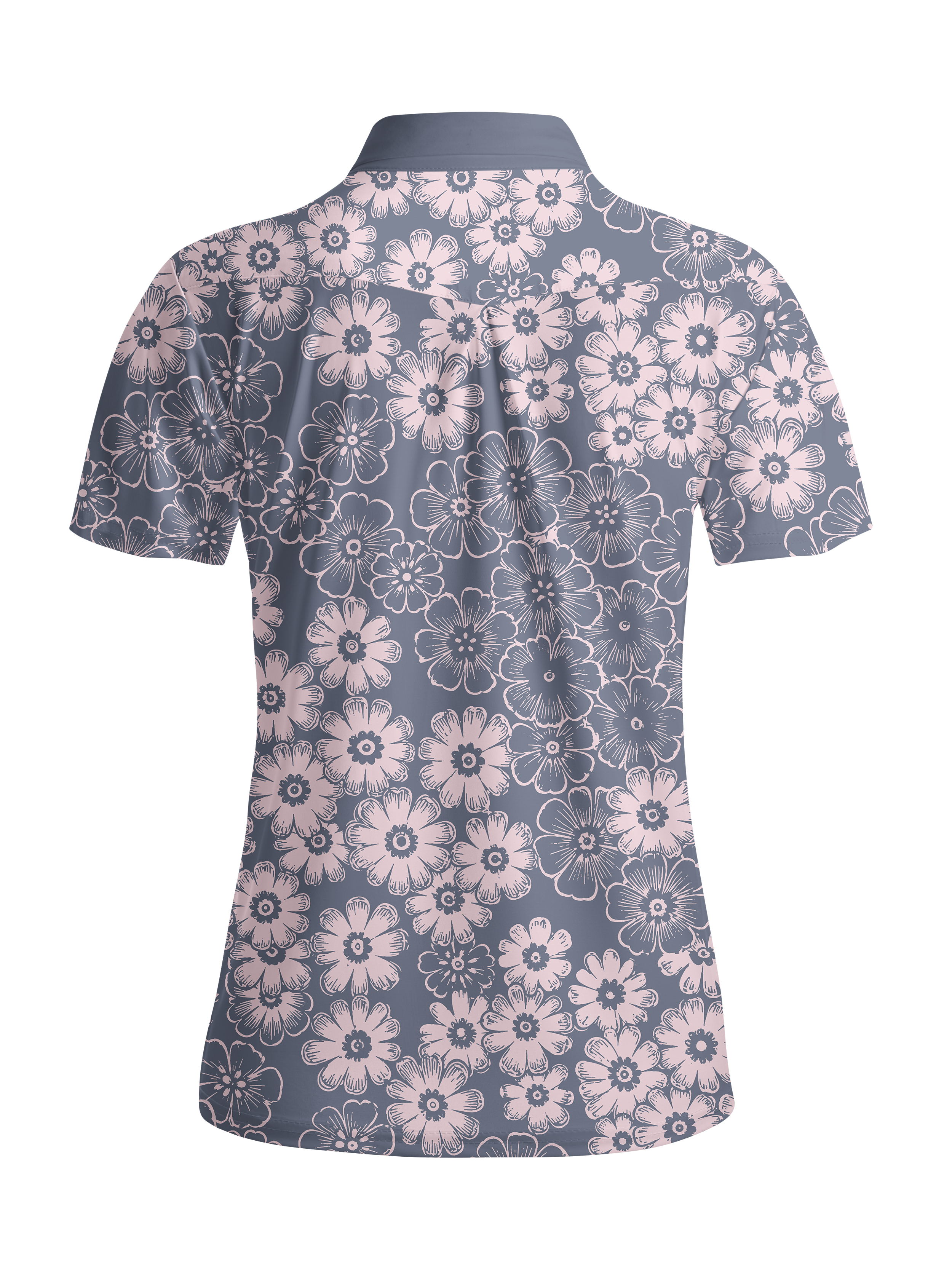 Cherryswing Women's Hand-Drawn Daisy Short Sleeve Golf Shirt