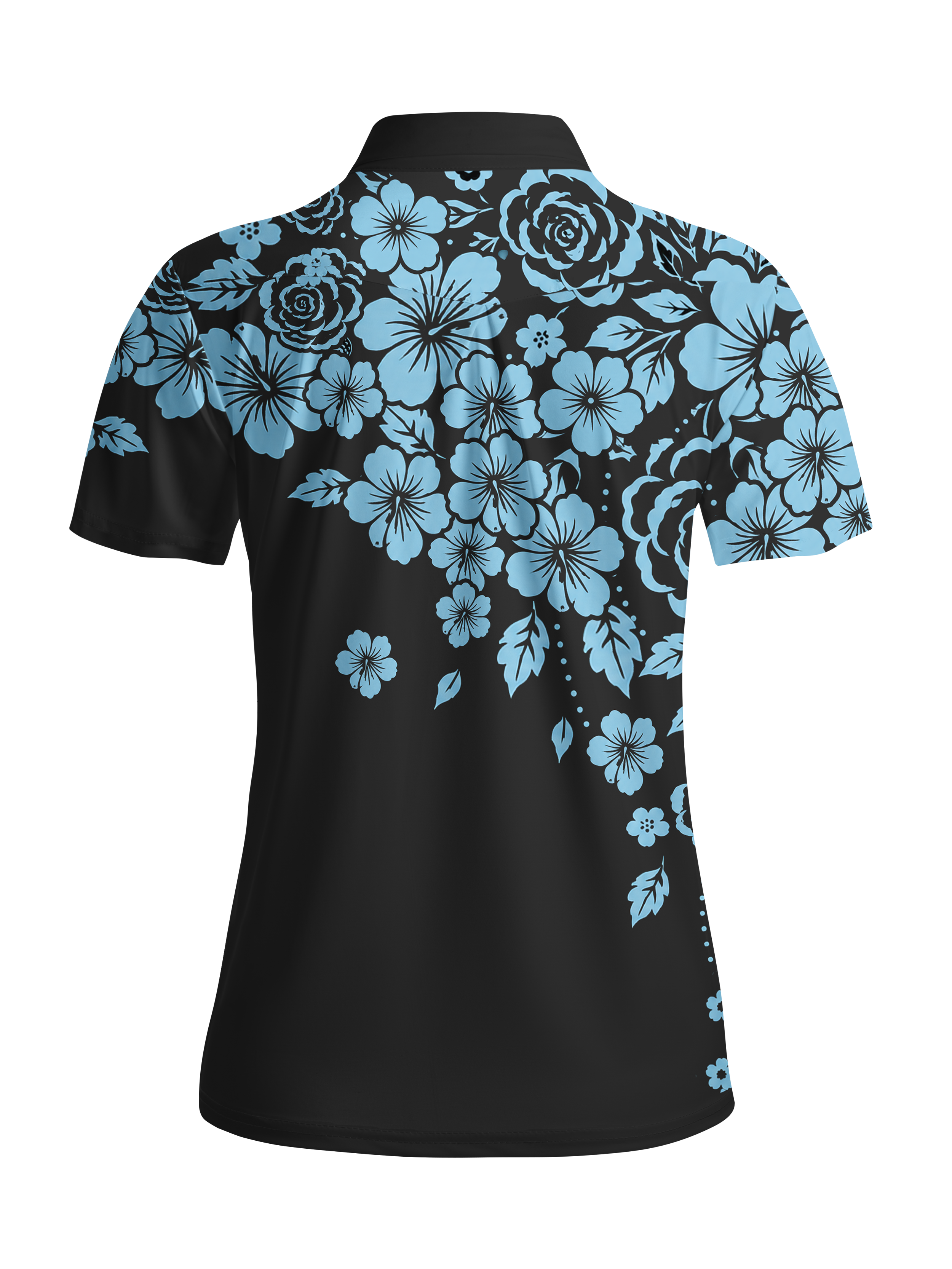 Cherryswing Women's Tropical Floral Short Sleeve Golf Shirt