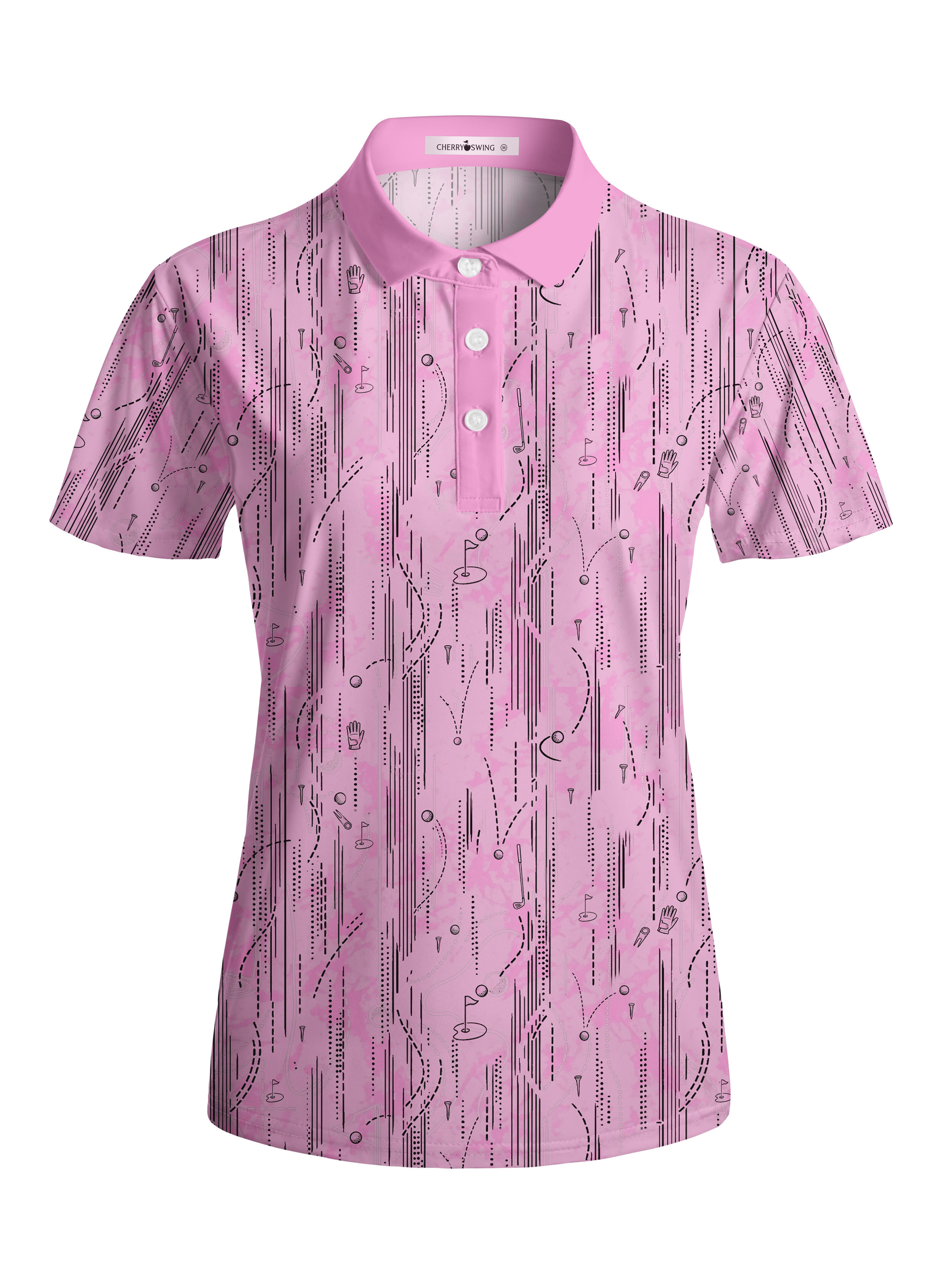 Cherryswing Women's Playful Fairway Motion Short Sleeve Golf Shirt