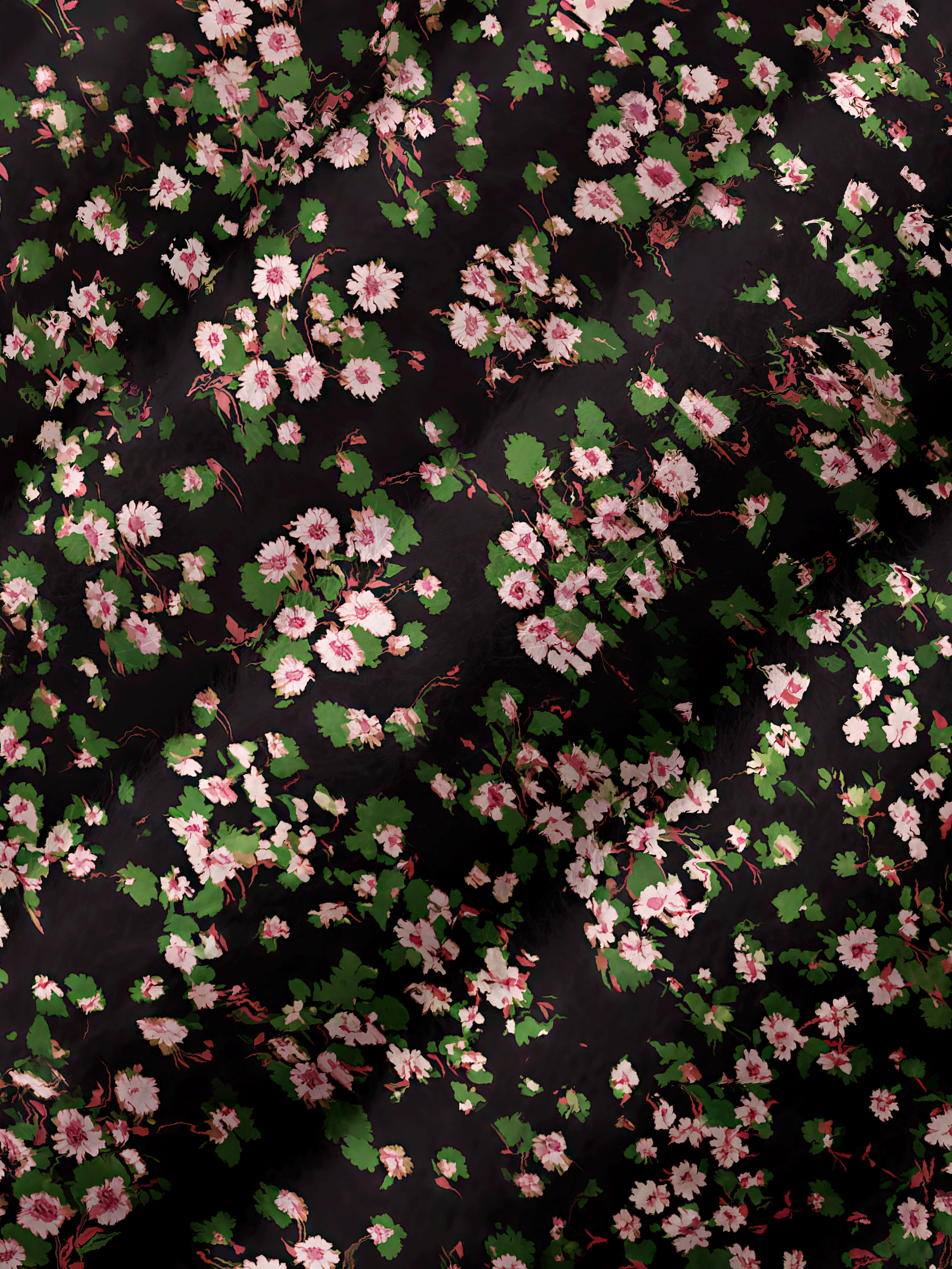 Cherryswing Women's Floral Meadow Print Fuzzy Knit Golf Sweater
