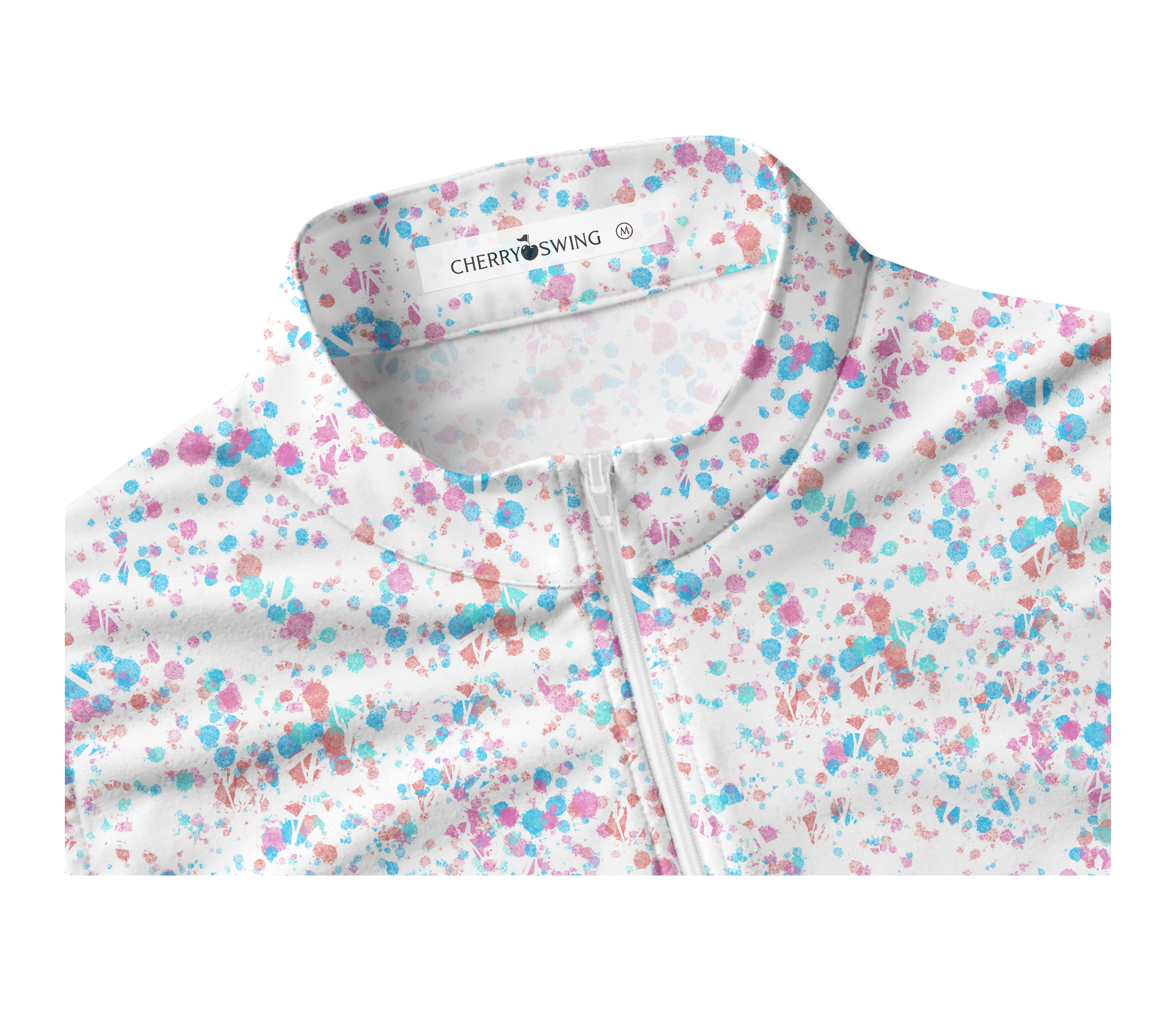 Cherryswing Women's Ink Splash Sleeveless Golf Polo Shirt