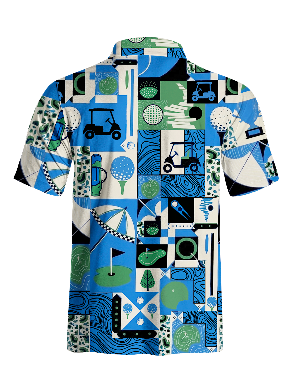 Cherryswing Golf Collage Patchwork Men's Polo Shirt