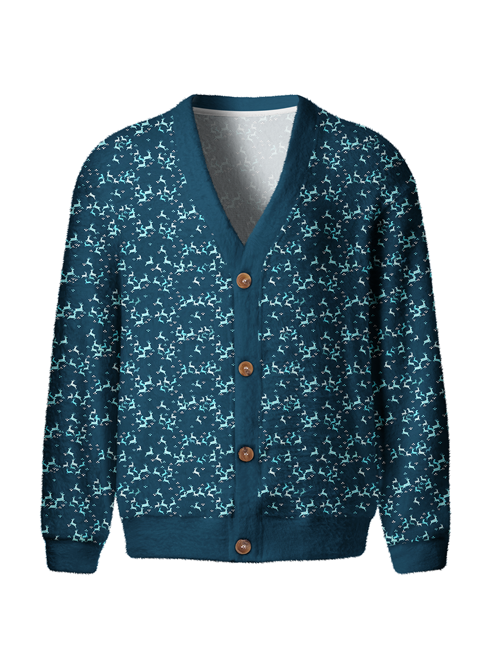 Cherryswing Leaping Deer Men's Cardigan Knit Sweaters
