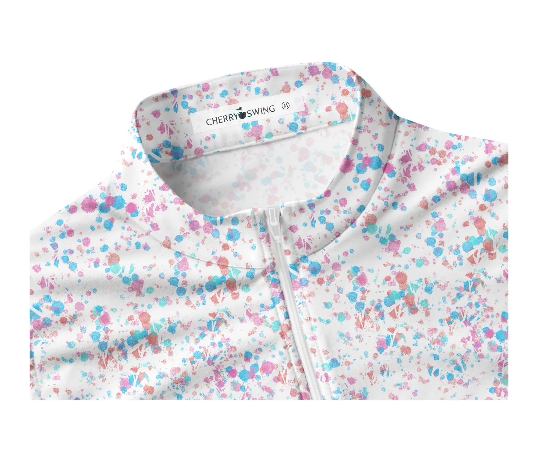 Cherryswing Women's Ink Splash Sleeveless Golf Polo Shirt