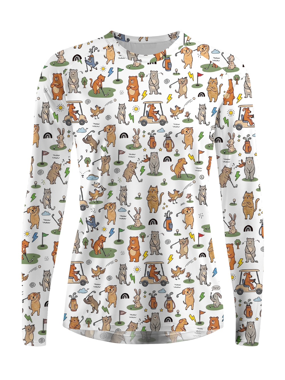Cherryswing Women's Playful Animal Golfers Golf Shirt