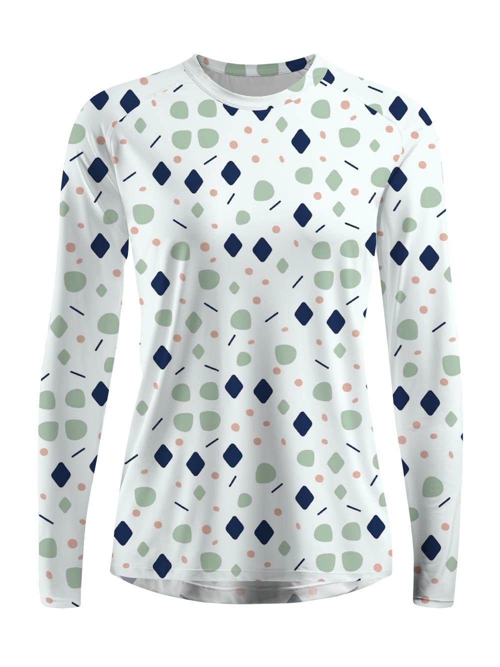 Cherryswing Women's Gradient Color FlowersLong Sleeve Golf Polo