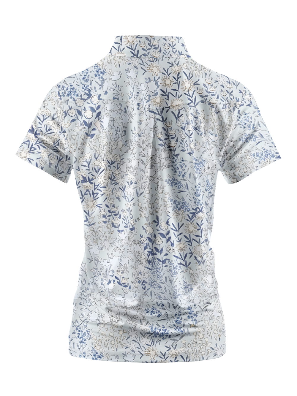 Cherryswing Women's Porcelain Botanical Sketch Short Sleeve Golf Shirt