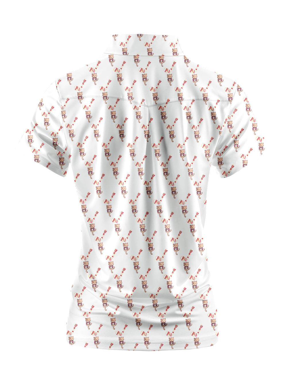 Cherryswing Women's Golf Cat Print Short Sleeve Golf Shirt