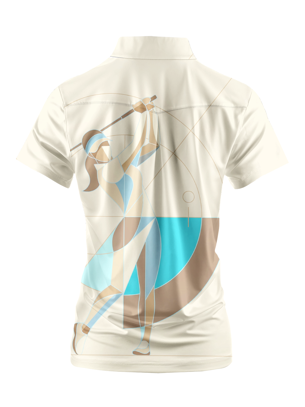Cherryswing Women's Geometric Golfer Art Print Short Sleeve Golf Shirt