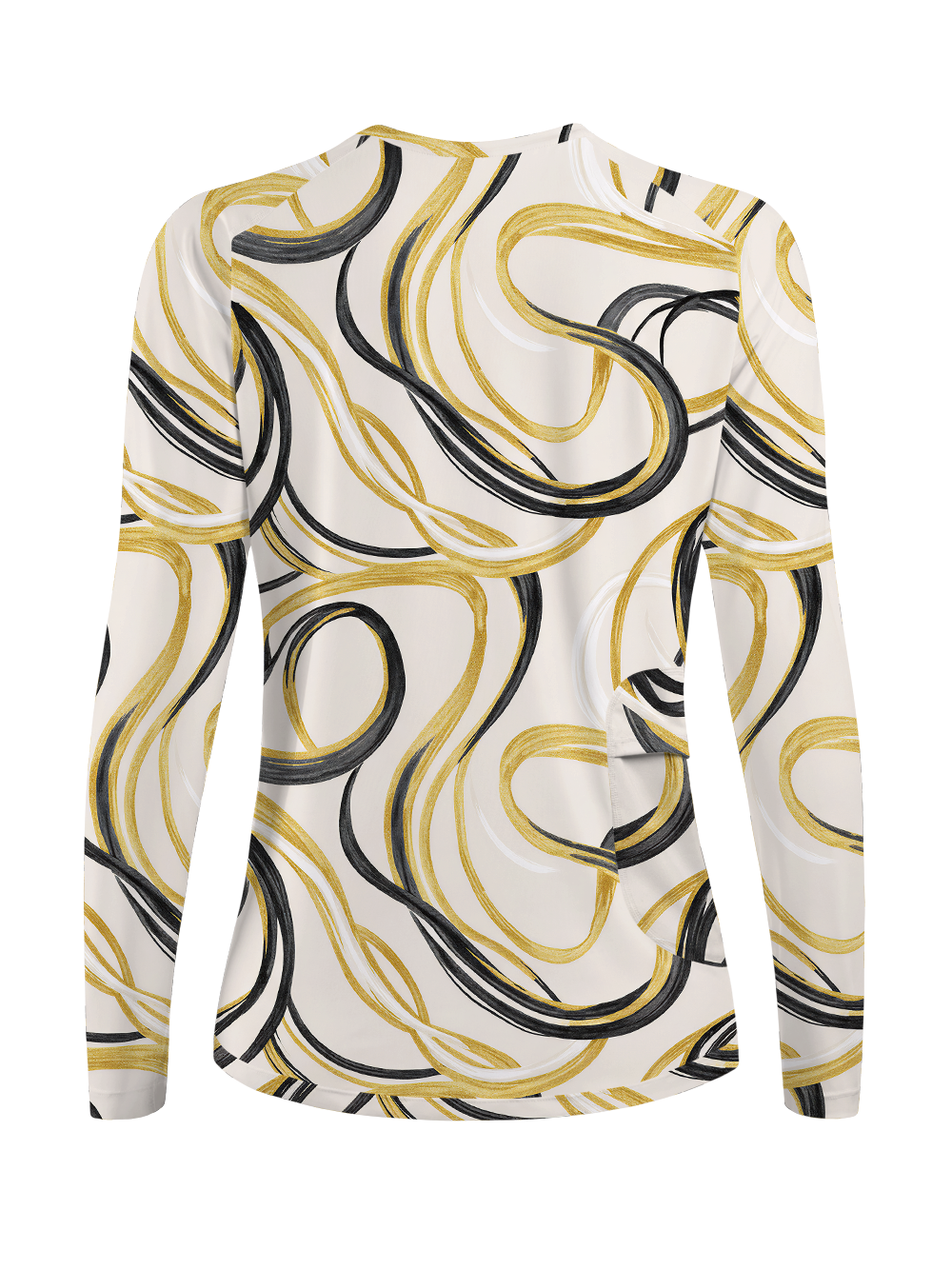 Cherryswing Women's Gold Swirl Line Golf Shirt